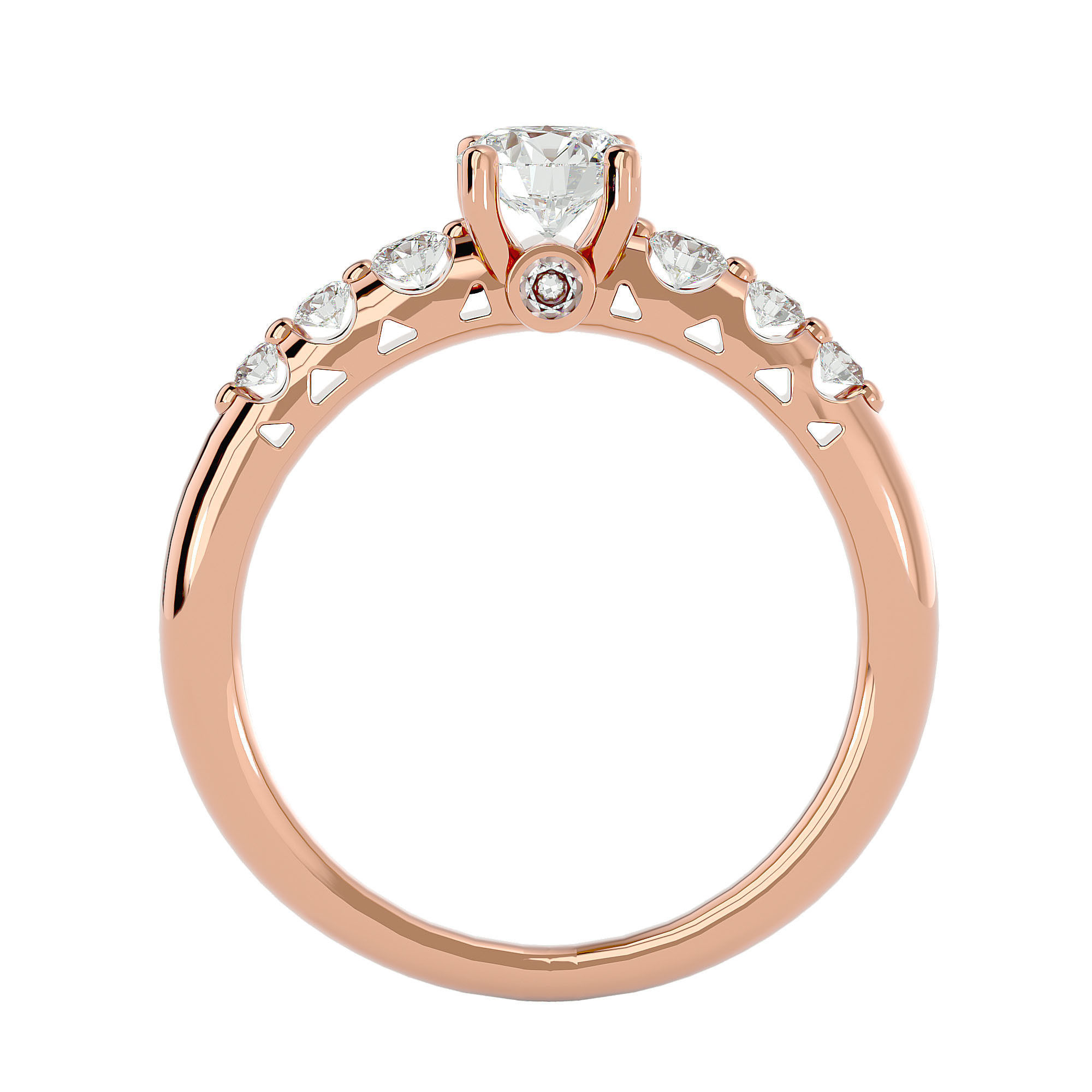 Solitaire wedding engagement ring with 360 view animation 3D print model_6