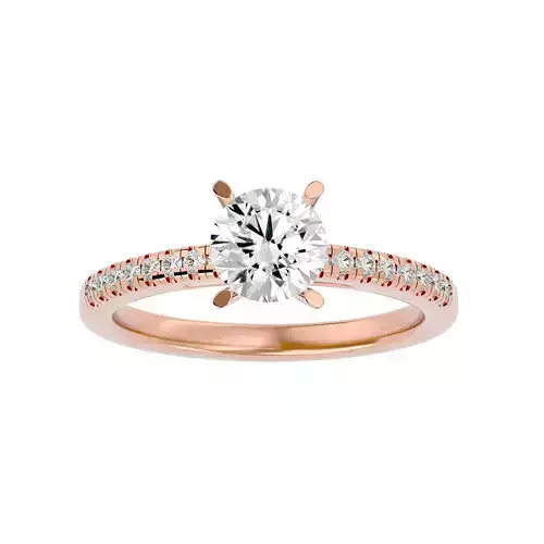 Solitaire wedding engagement ring with 360 view animation