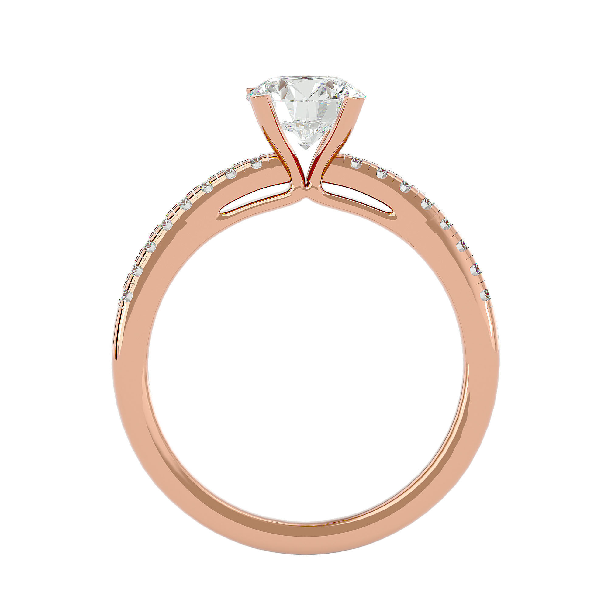 Solitaire wedding engagement ring with 360 view animation 3D print model_5