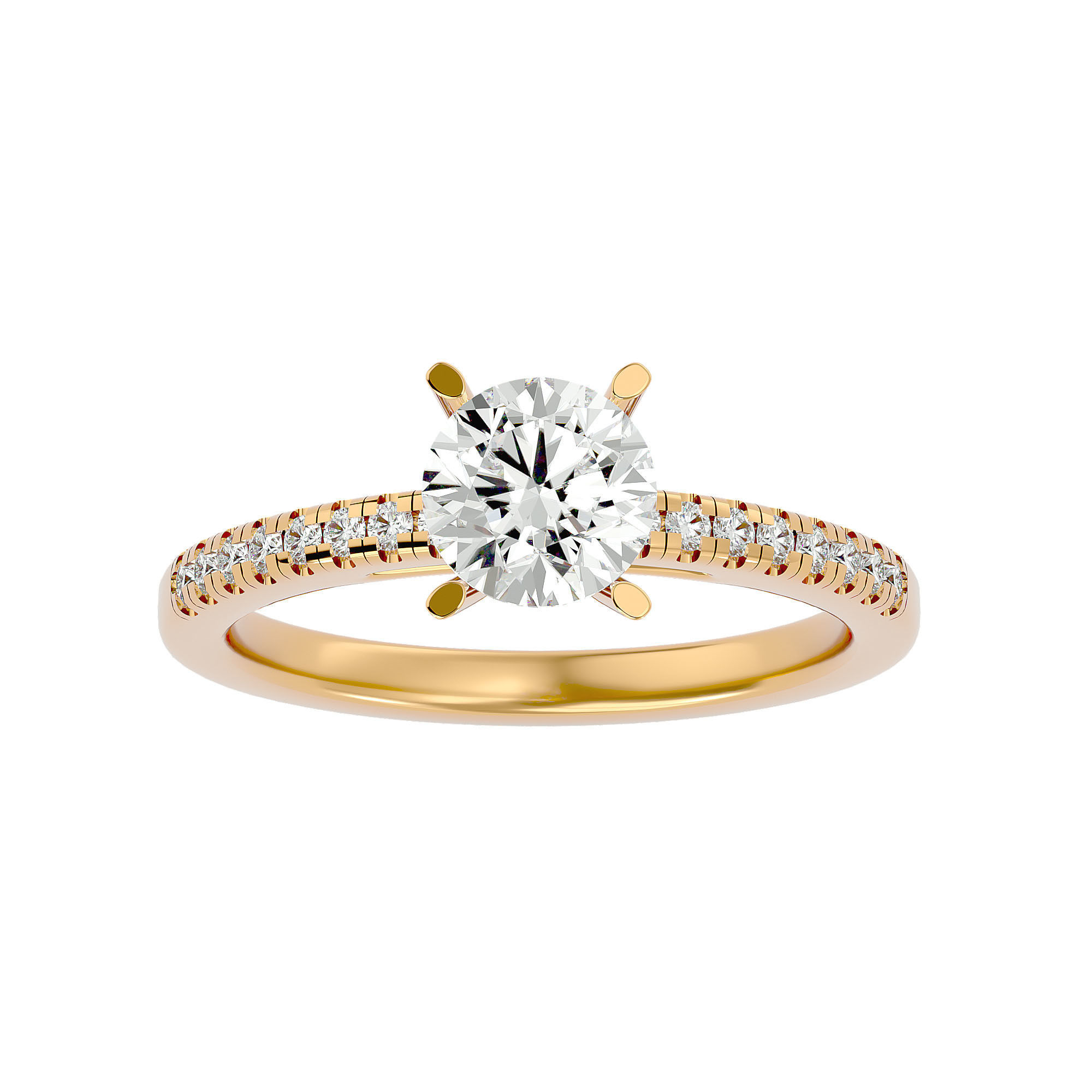 Solitaire wedding engagement ring with 360 view animation 3D print model_1