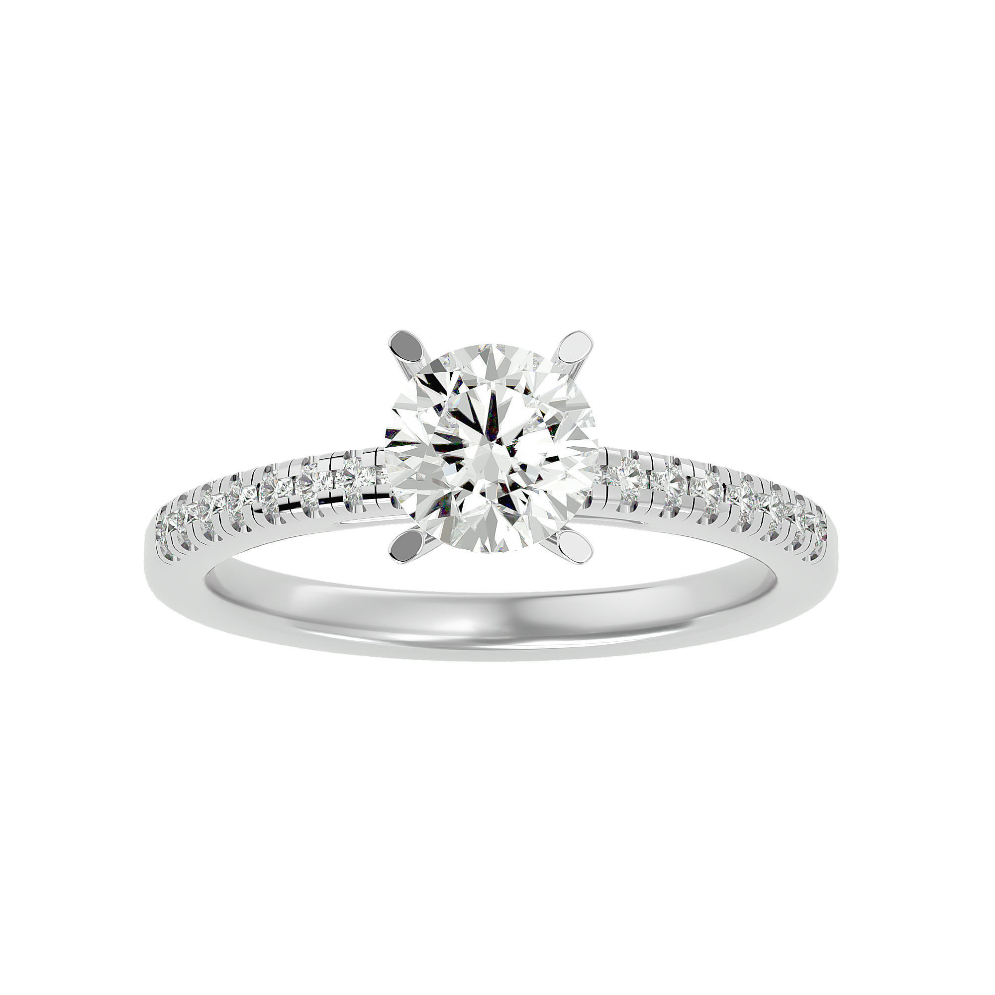 Solitaire wedding engagement ring with 360 view animation 3D print model_2
