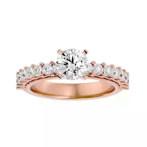 Solitaire wedding engagement ring with 360 view animation