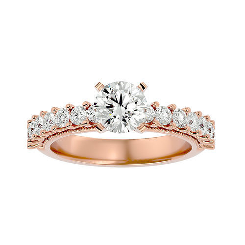 Solitaire wedding engagement ring with 360 view animation 3D print model
