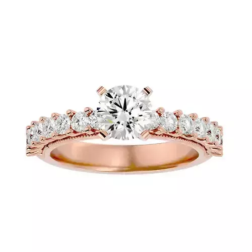 Solitaire wedding engagement ring with 360 view animation