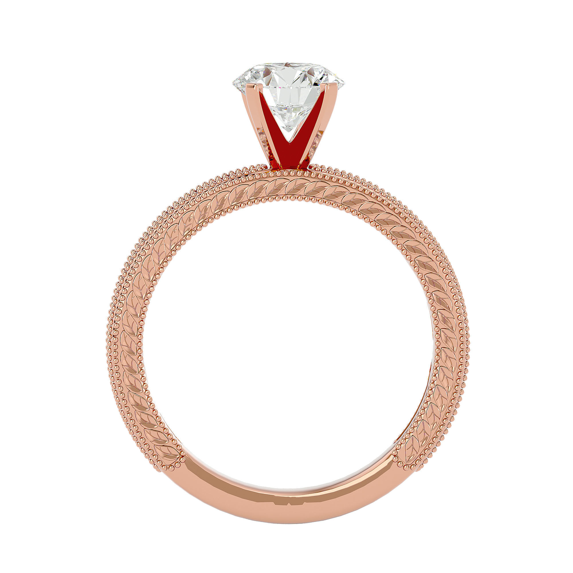 Solitaire wedding engagement ring with 360 view animation 3D print model_6