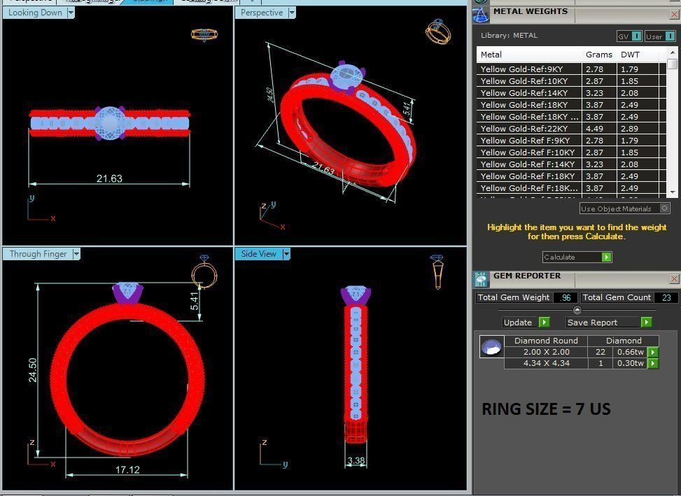 Solitaire wedding engagement ring with 360 view animation 3D print model_3