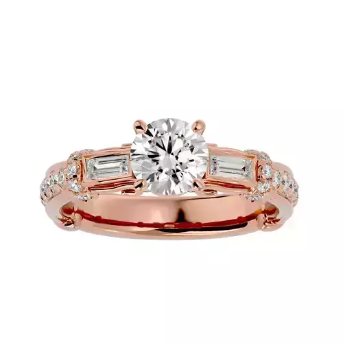 Solitaire wedding engagement ring with 360 view animation