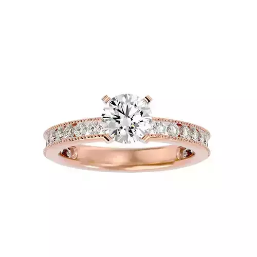 Solitaire wedding engagement ring with 360 view animation