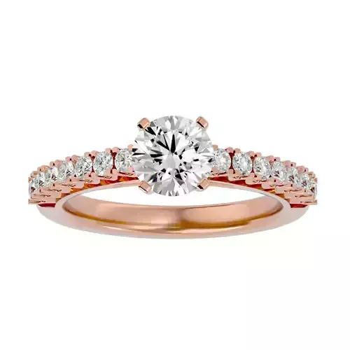 Solitaire wedding engagement ring with 360 view animation