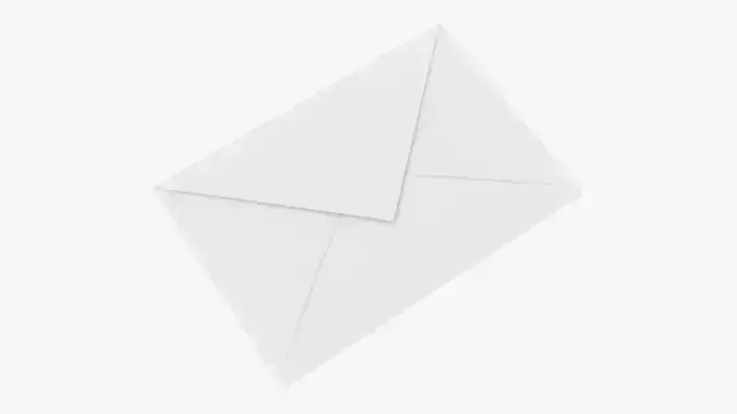 Envelope mockup 05 white 3D model
