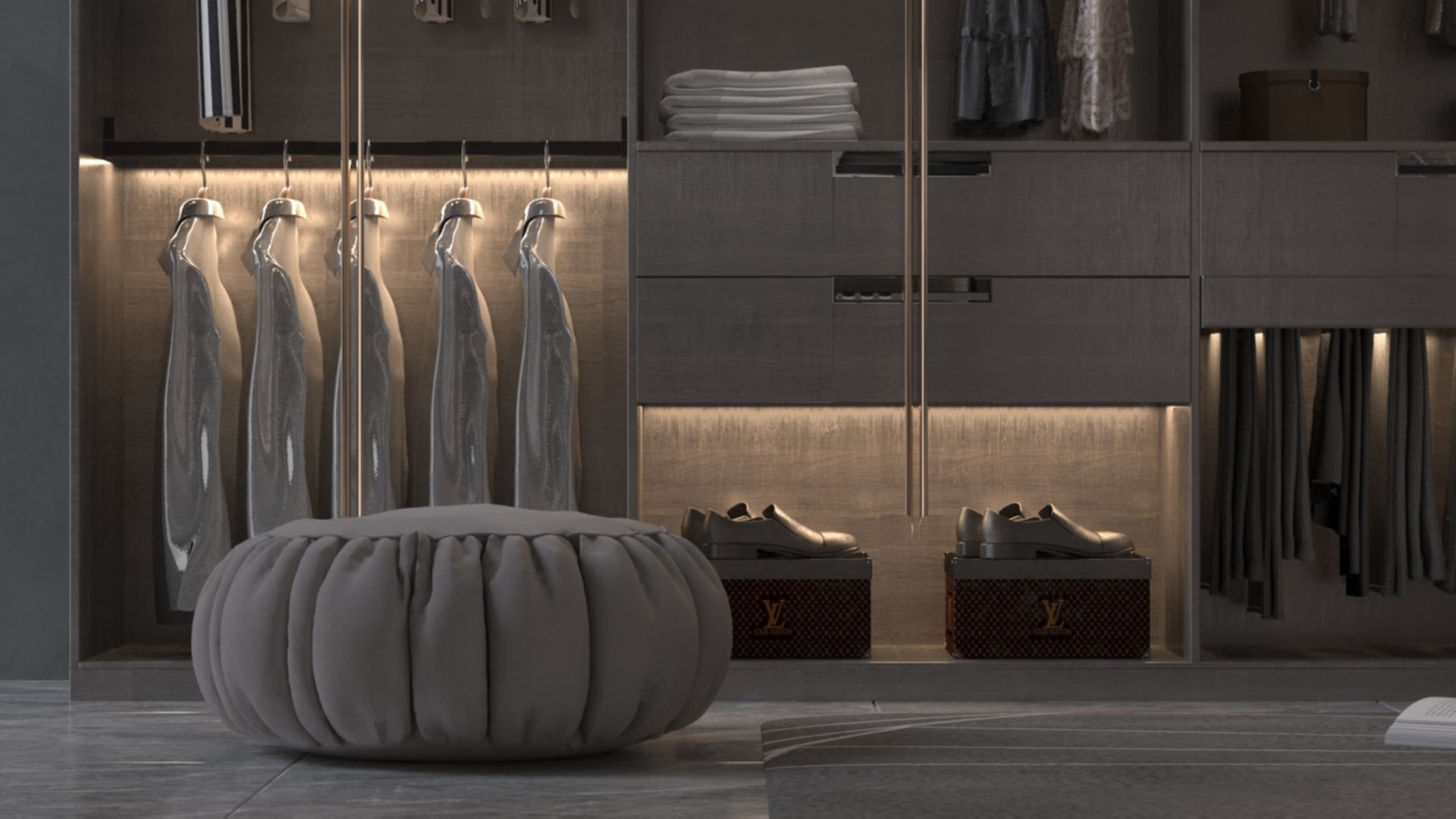 modern wardrobe design 3D model_2