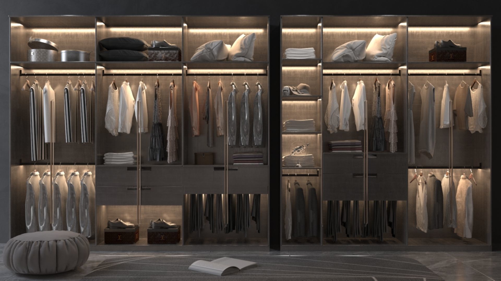 modern wardrobe design 3D model_1