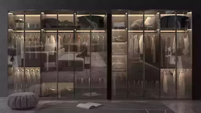 modern wardrobe design 3D model