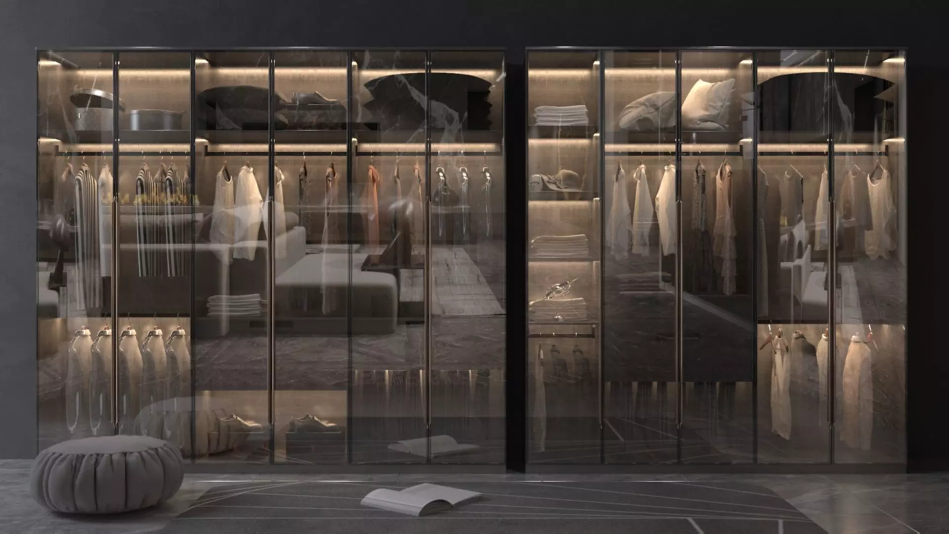 modern wardrobe design 3D model_0