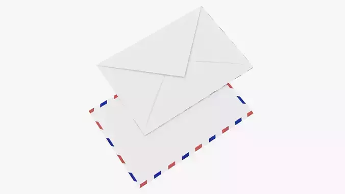 Envelope mockup 05 white v2 3D model