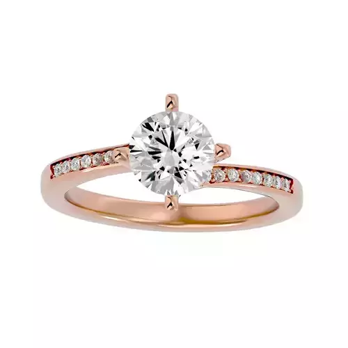 Solitaire wedding engagement ring with 360 view animation