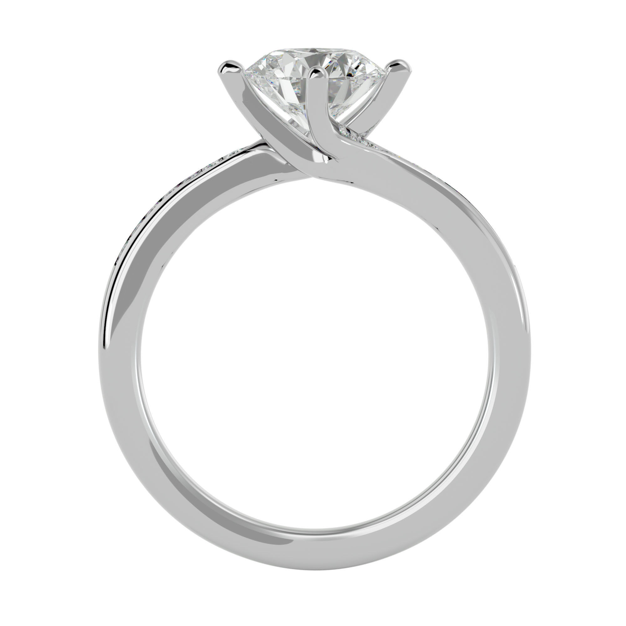 Solitaire wedding engagement ring with 360 view animation 3D print model_3