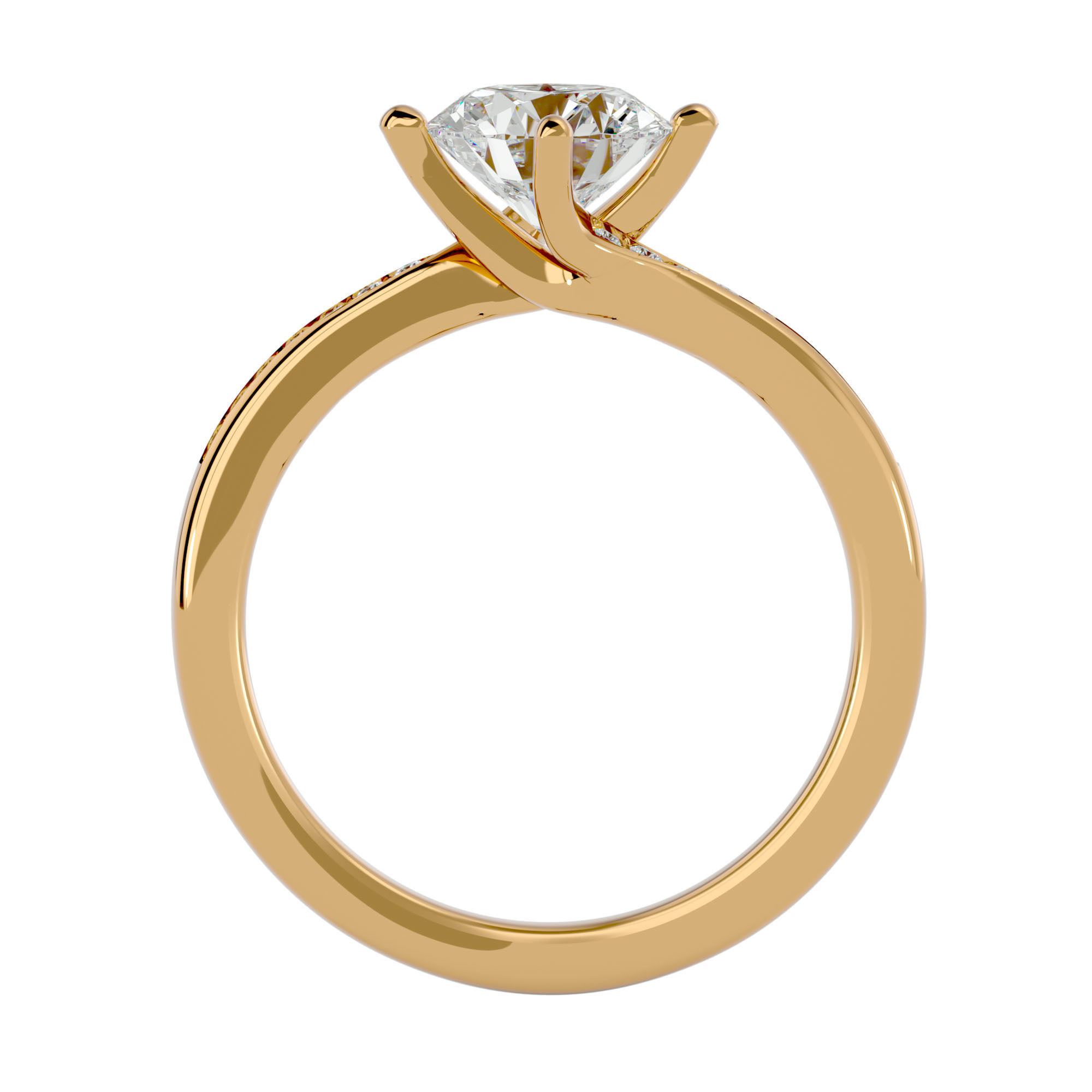Solitaire wedding engagement ring with 360 view animation 3D print model_4