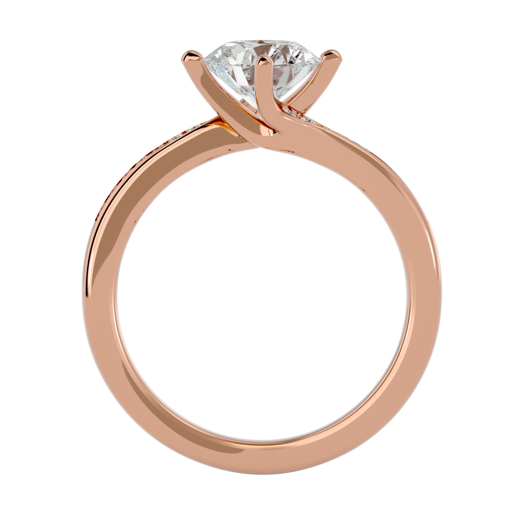Solitaire wedding engagement ring with 360 view animation 3D print model_5