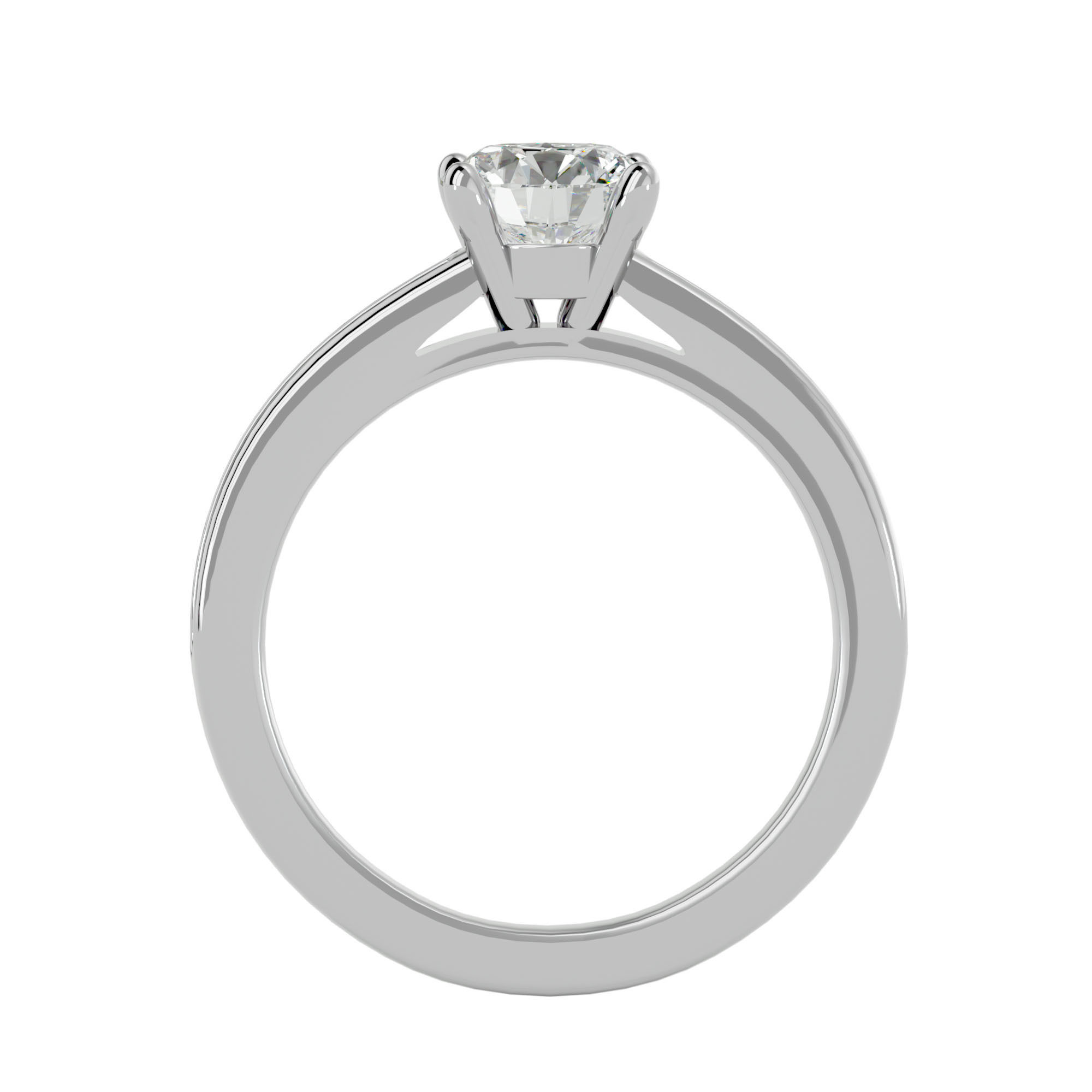 Solitaire wedding engagement ring with 360 view animation 3D print model_4