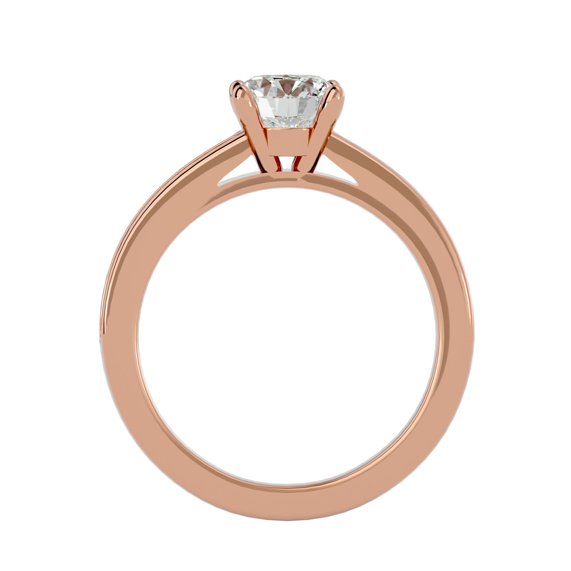 Solitaire wedding engagement ring with 360 view animation 3D print model_6