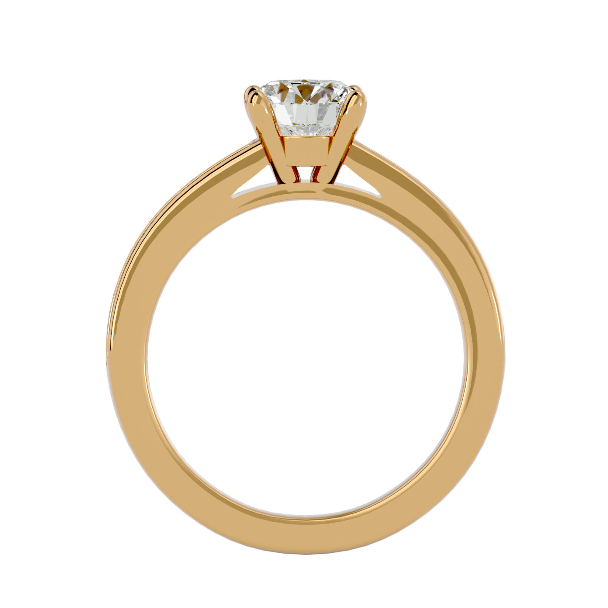 Solitaire wedding engagement ring with 360 view animation 3D print model_5