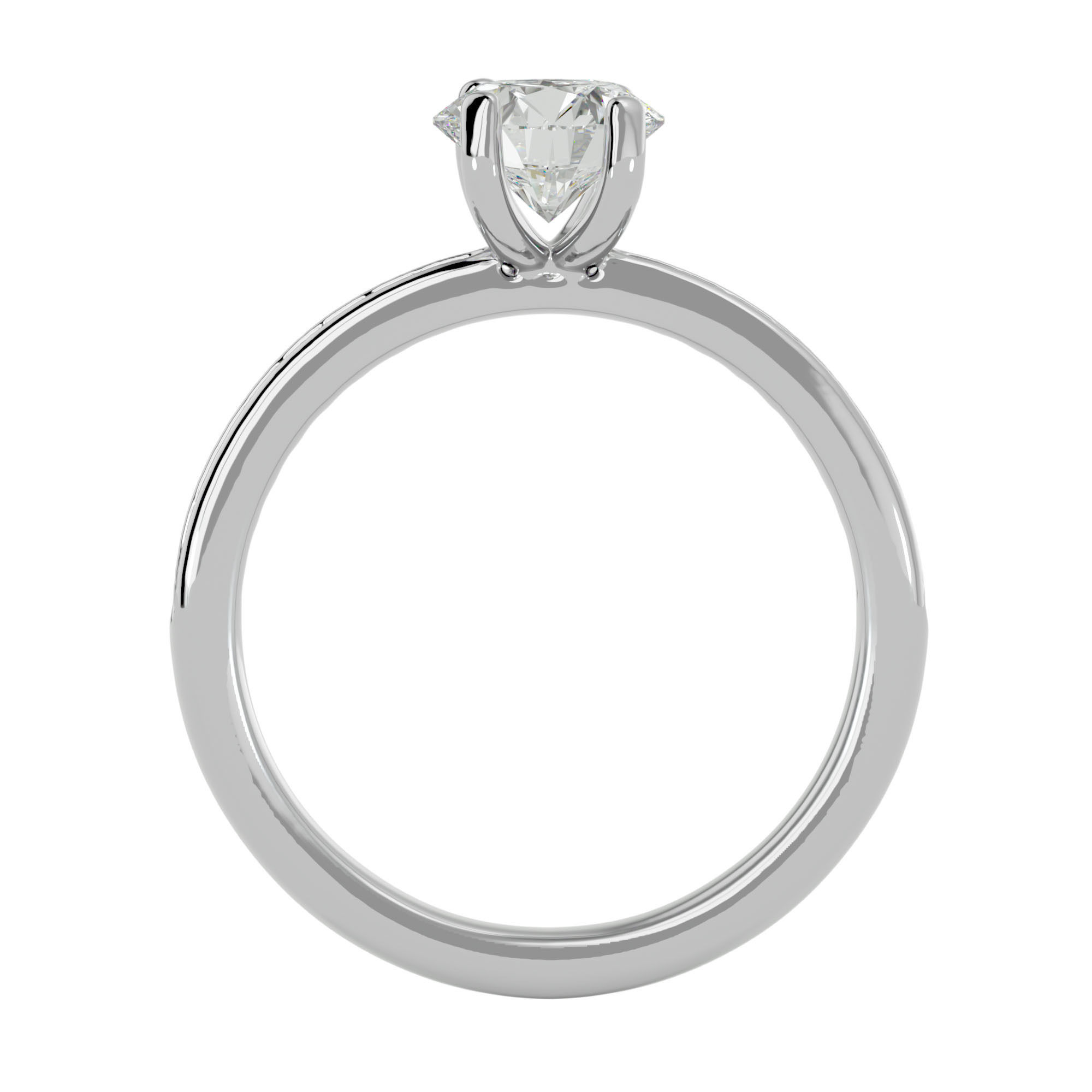 Solitaire wedding engagement ring with 360 view animation 3D print model_3