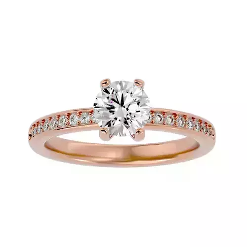 Solitaire wedding engagement ring with 360 view animation