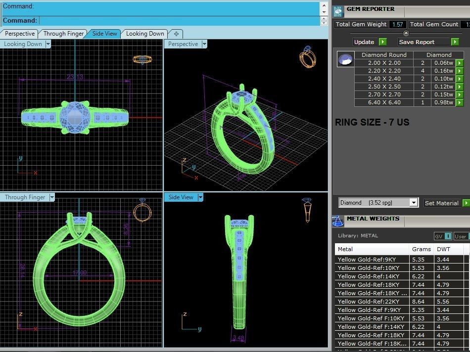 Solitaire wedding engagement ring with 360 view animation 3D print model_4