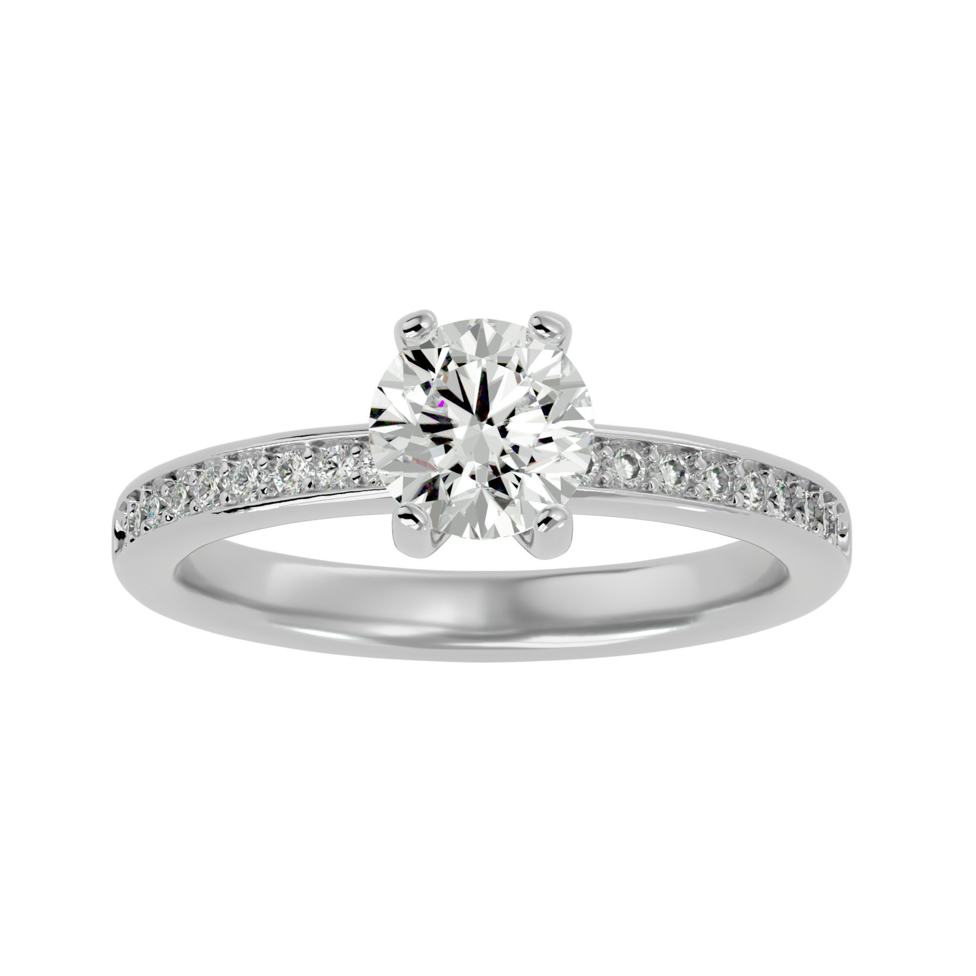 Solitaire wedding engagement ring with 360 view animation 3D print model_2