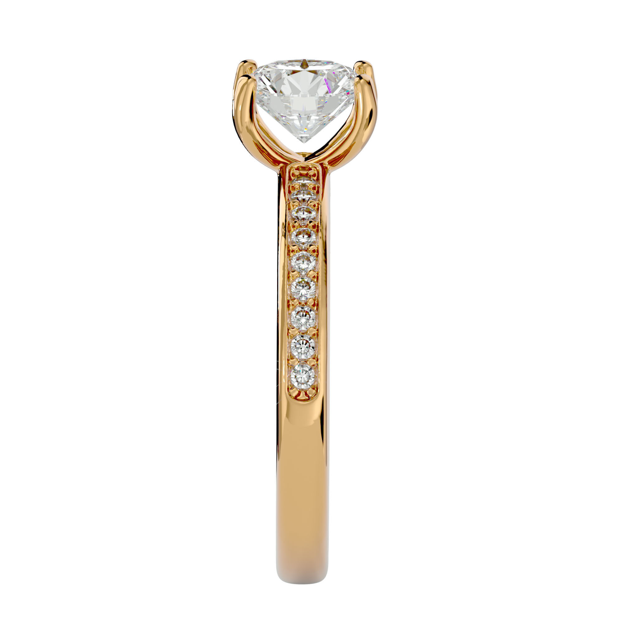 Solitaire wedding engagement ring with 360 view animation 3D print model_7