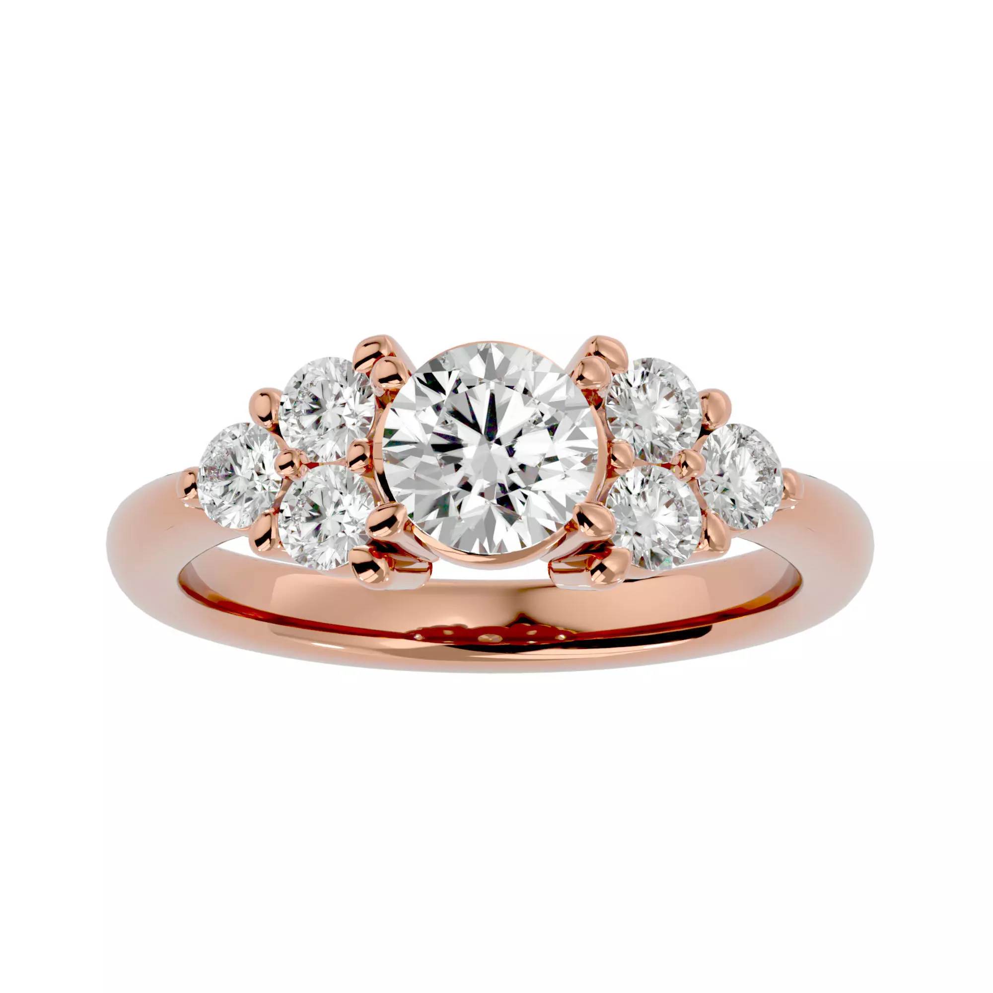 Solitaire wedding engagement ring with 360 view animation 3D print model_0