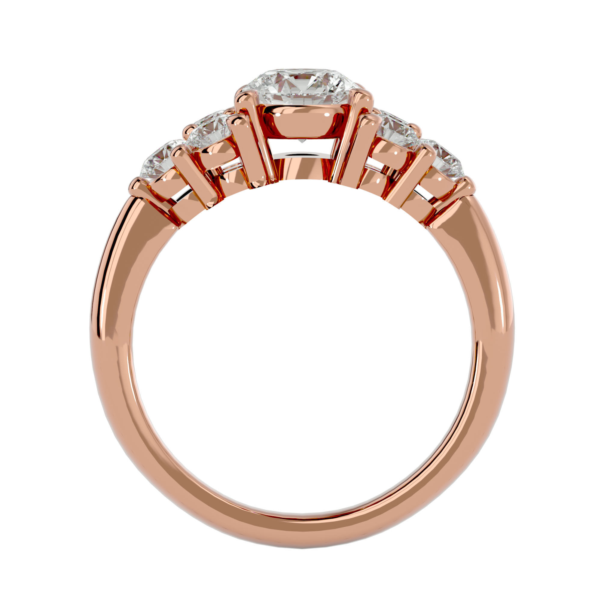 Solitaire wedding engagement ring with 360 view animation 3D print model_5