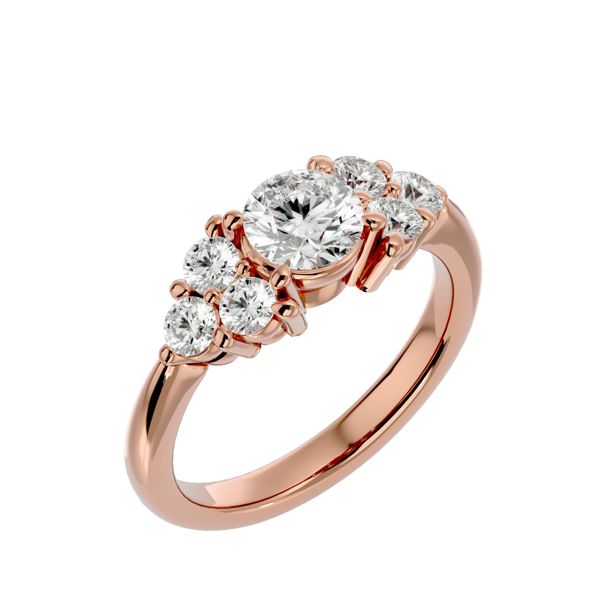 Solitaire wedding engagement ring with 360 view animation 3D print model_11