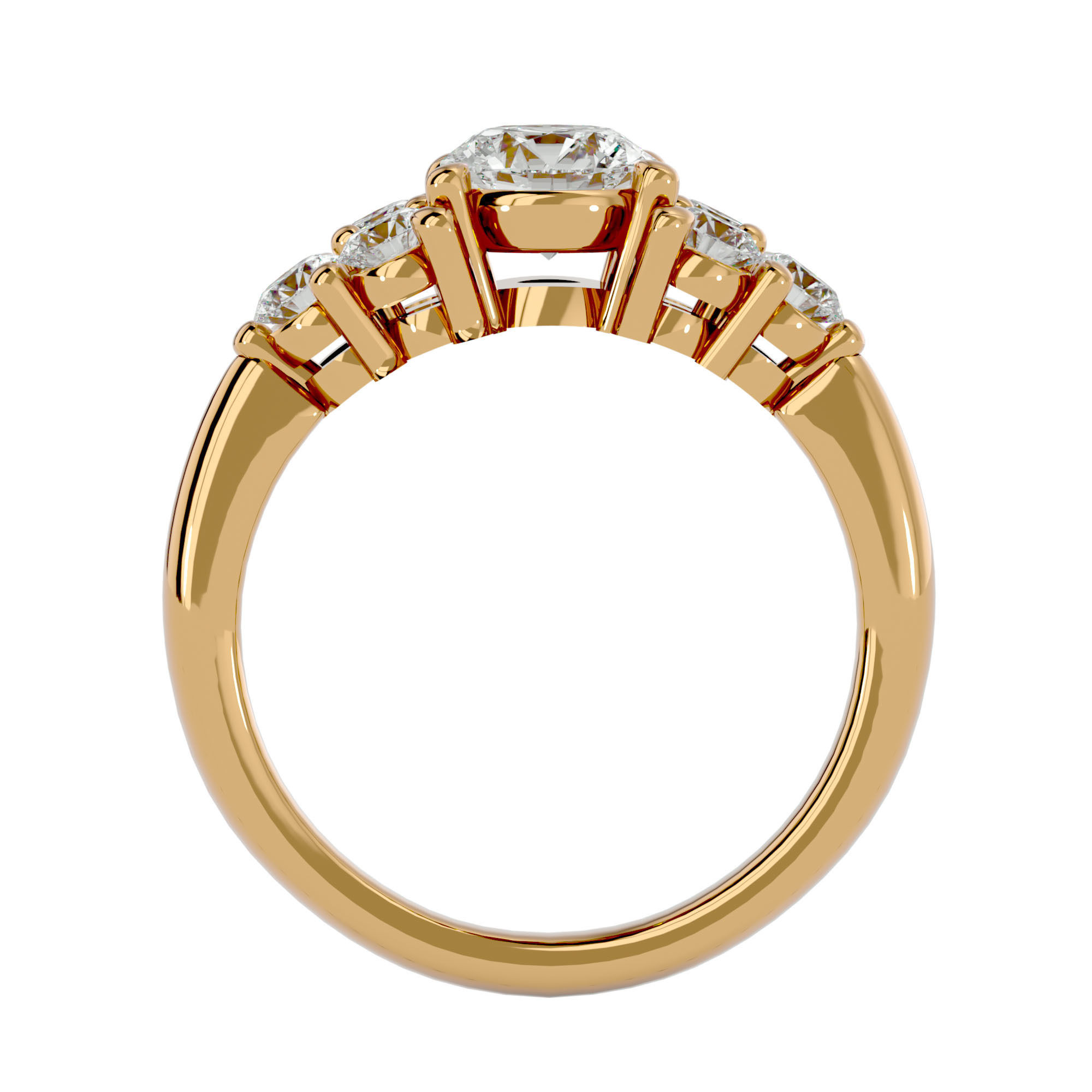 Solitaire wedding engagement ring with 360 view animation 3D print model_4