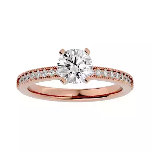 Solitaire wedding engagement ring with 360 view animation