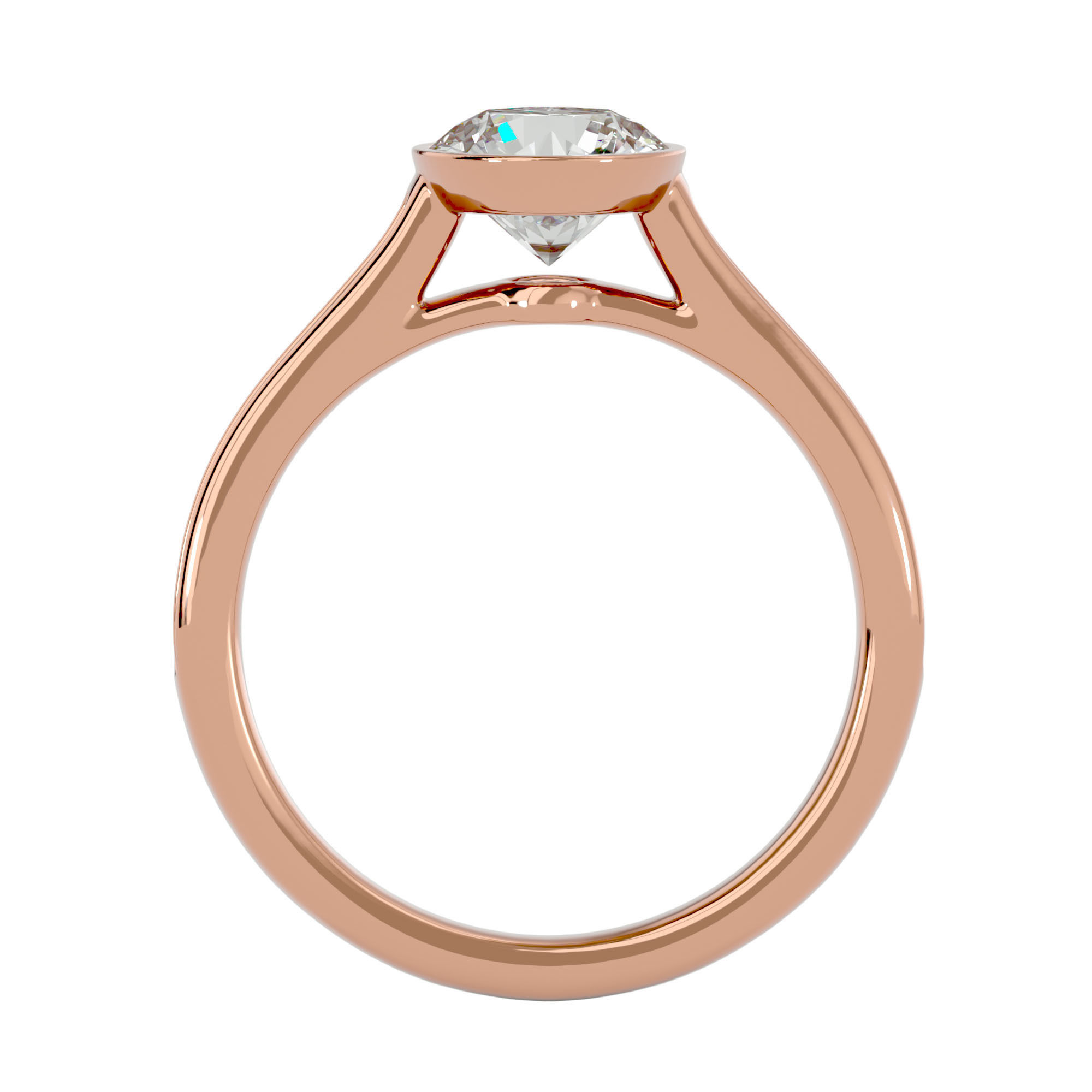 Solitaire wedding engagement ring with 360 view animation 3D print model_6