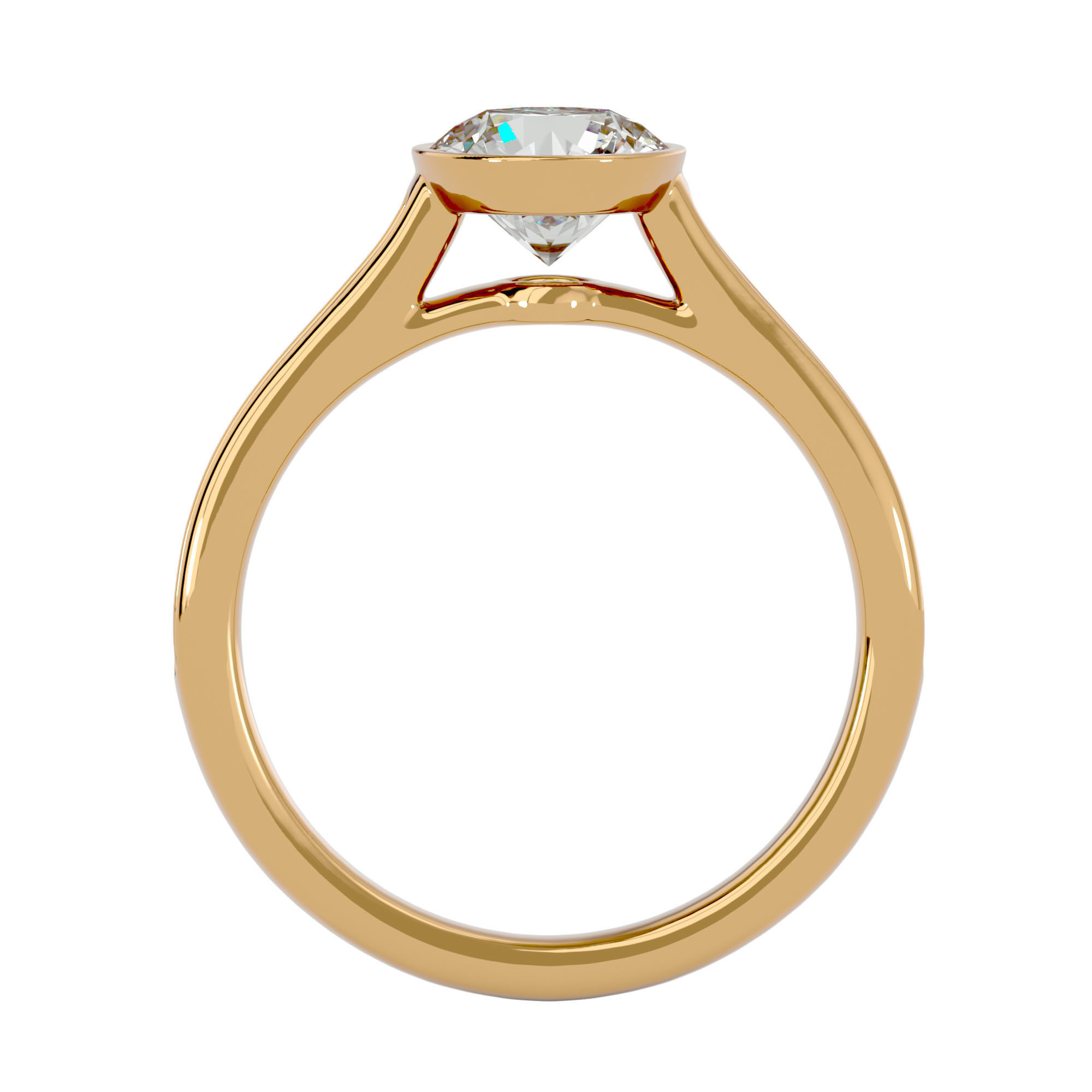 Solitaire wedding engagement ring with 360 view animation 3D print model_5