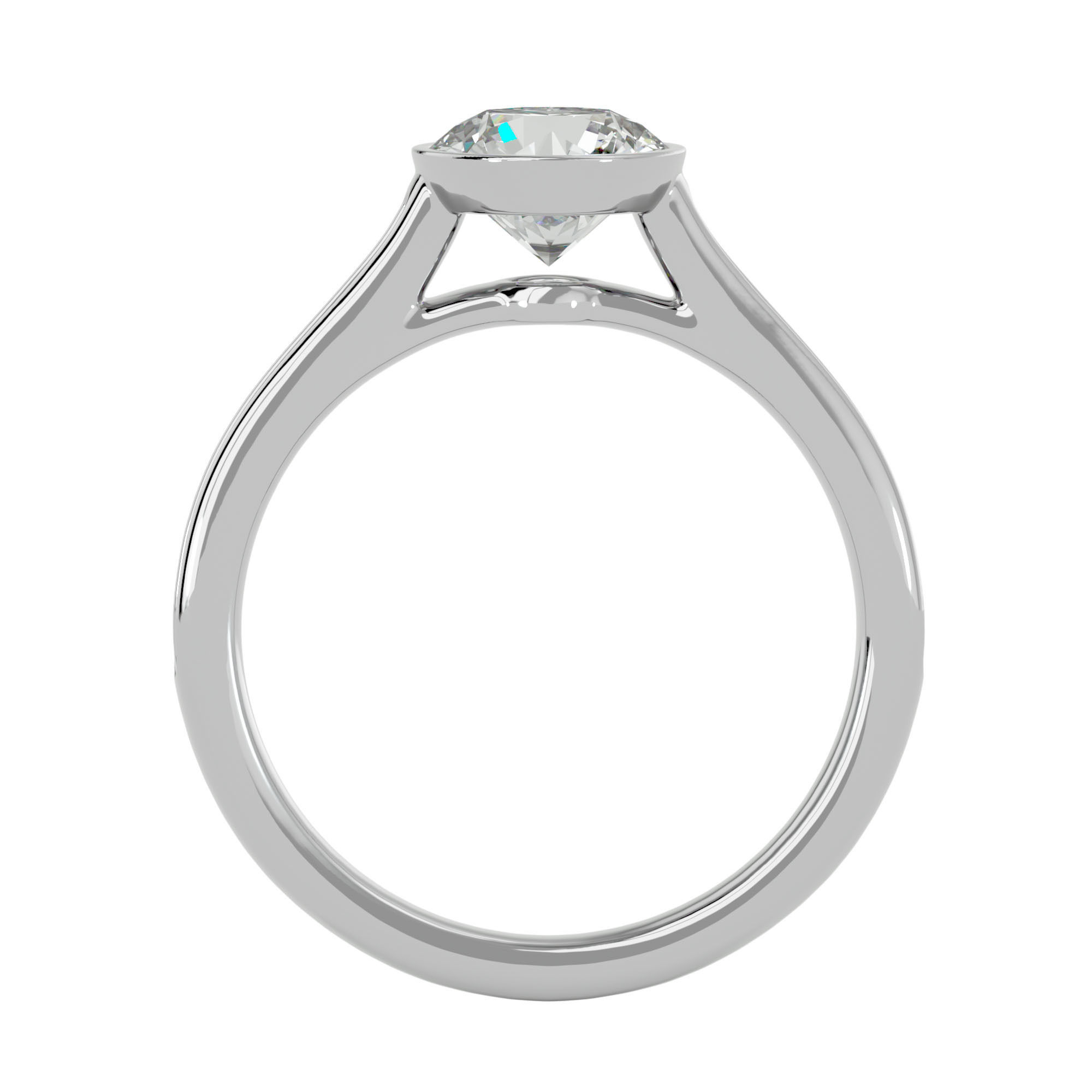 Solitaire wedding engagement ring with 360 view animation 3D print model_4