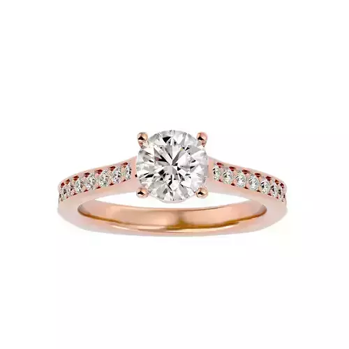 Solitaire wedding engagement ring with 360 view animation