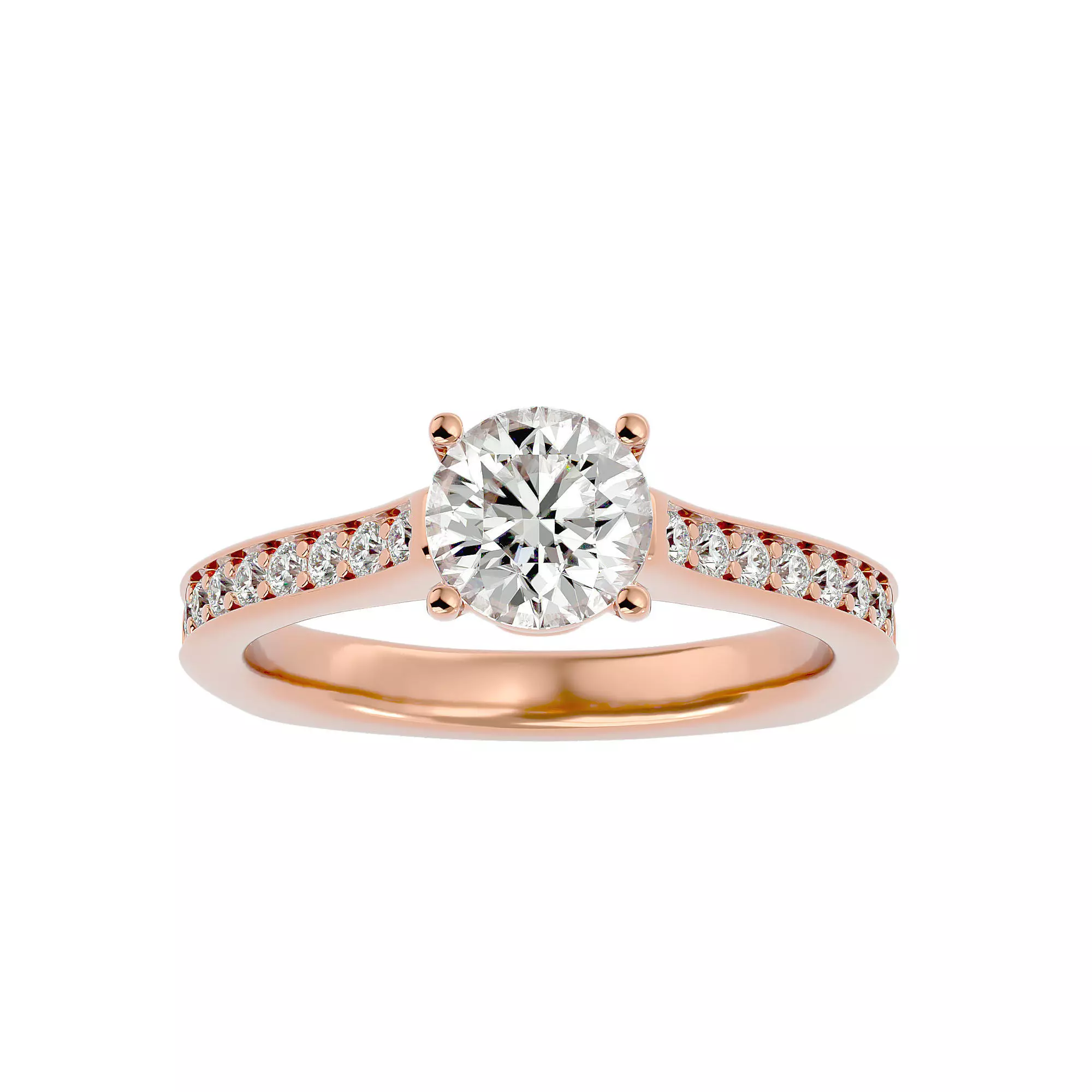 Solitaire wedding engagement ring with 360 view animation 3D print model