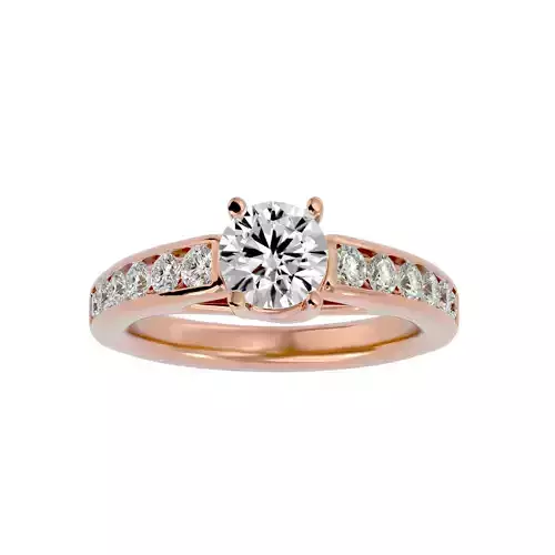Solitaire wedding engagement ring with 360 view animation