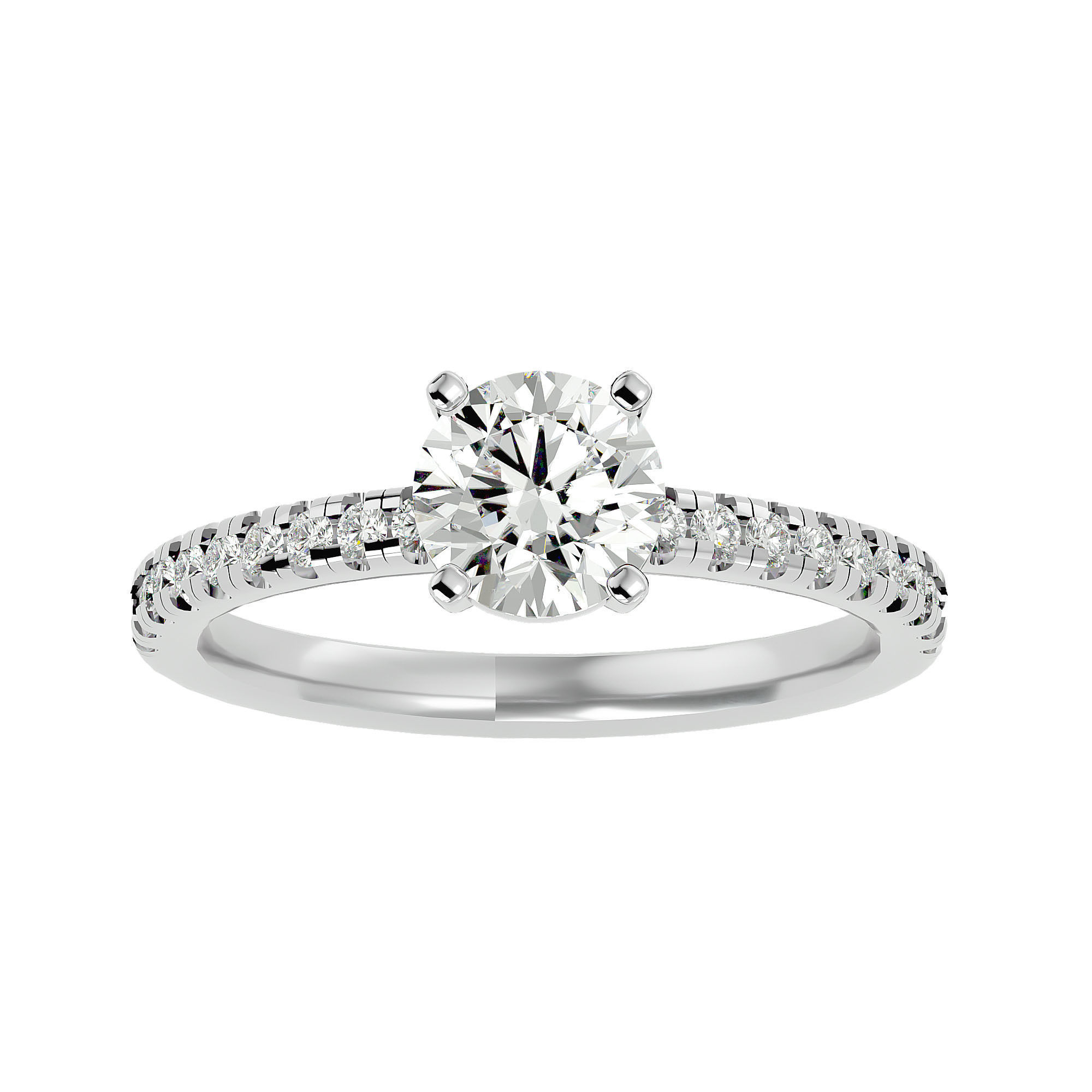 Solitaire wedding engagement ring with 360 view animation 3D print model_2