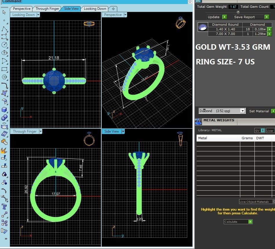 Solitaire wedding engagement ring with 360 view animation 3D print model_4