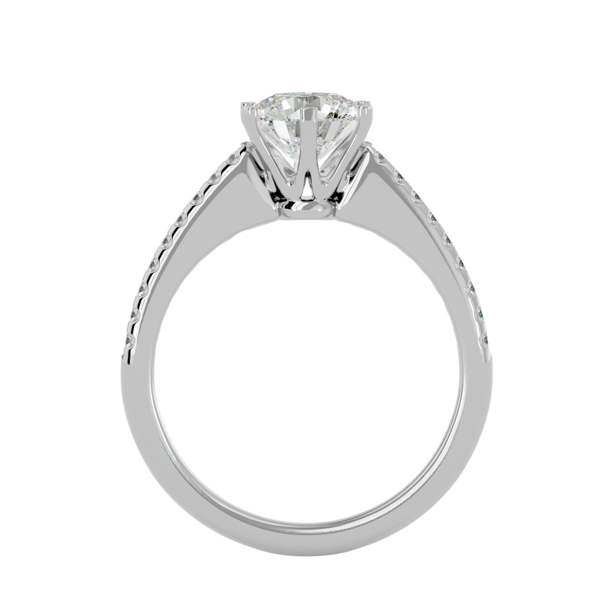 Solitaire wedding engagement ring with 360 view animation 3D print model_3