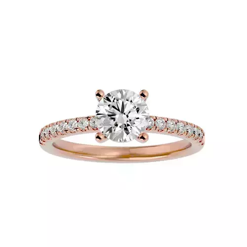 Solitaire wedding engagement ring with 360 view animation