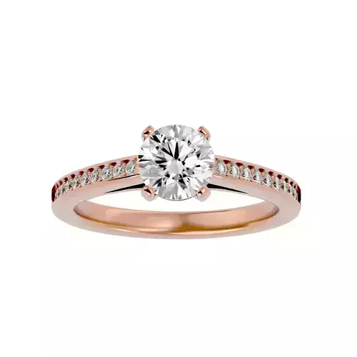 Solitaire wedding engagement ring with 360 view animation