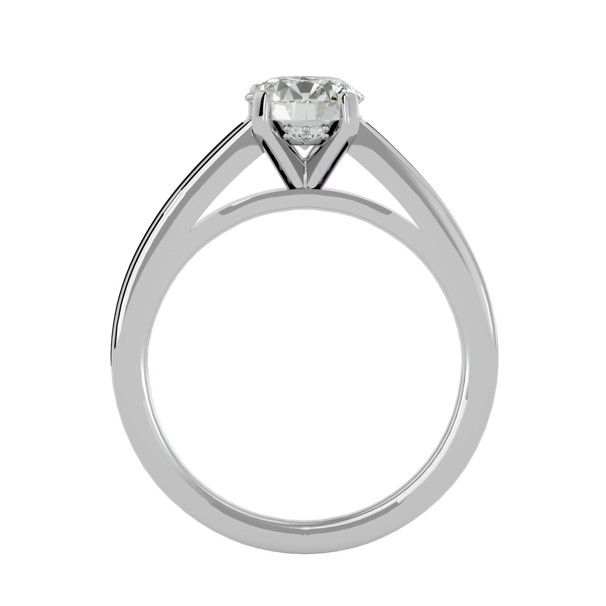 Solitaire wedding engagement ring with 360 view animation 3D print model_4