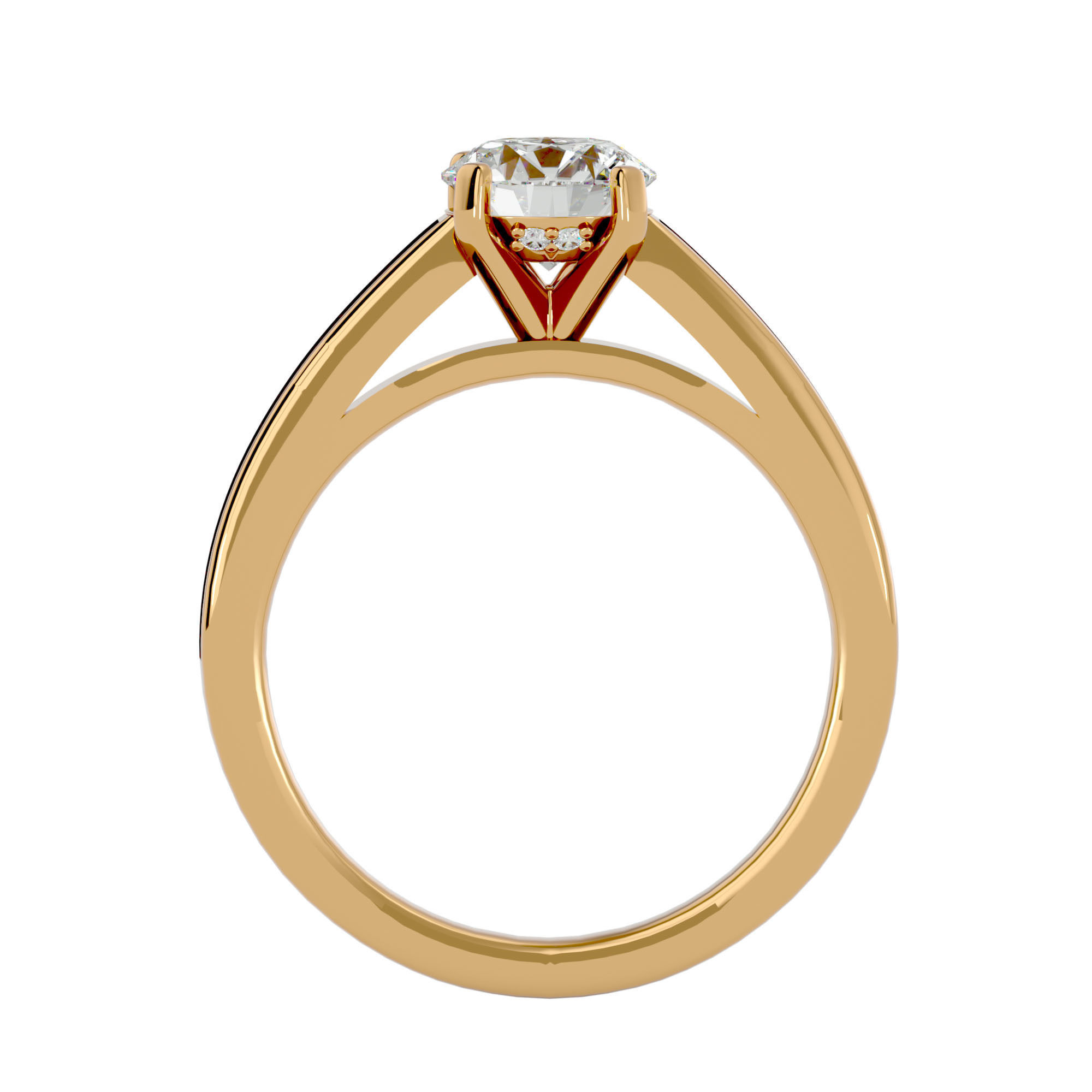 Solitaire wedding engagement ring with 360 view animation 3D print model_5