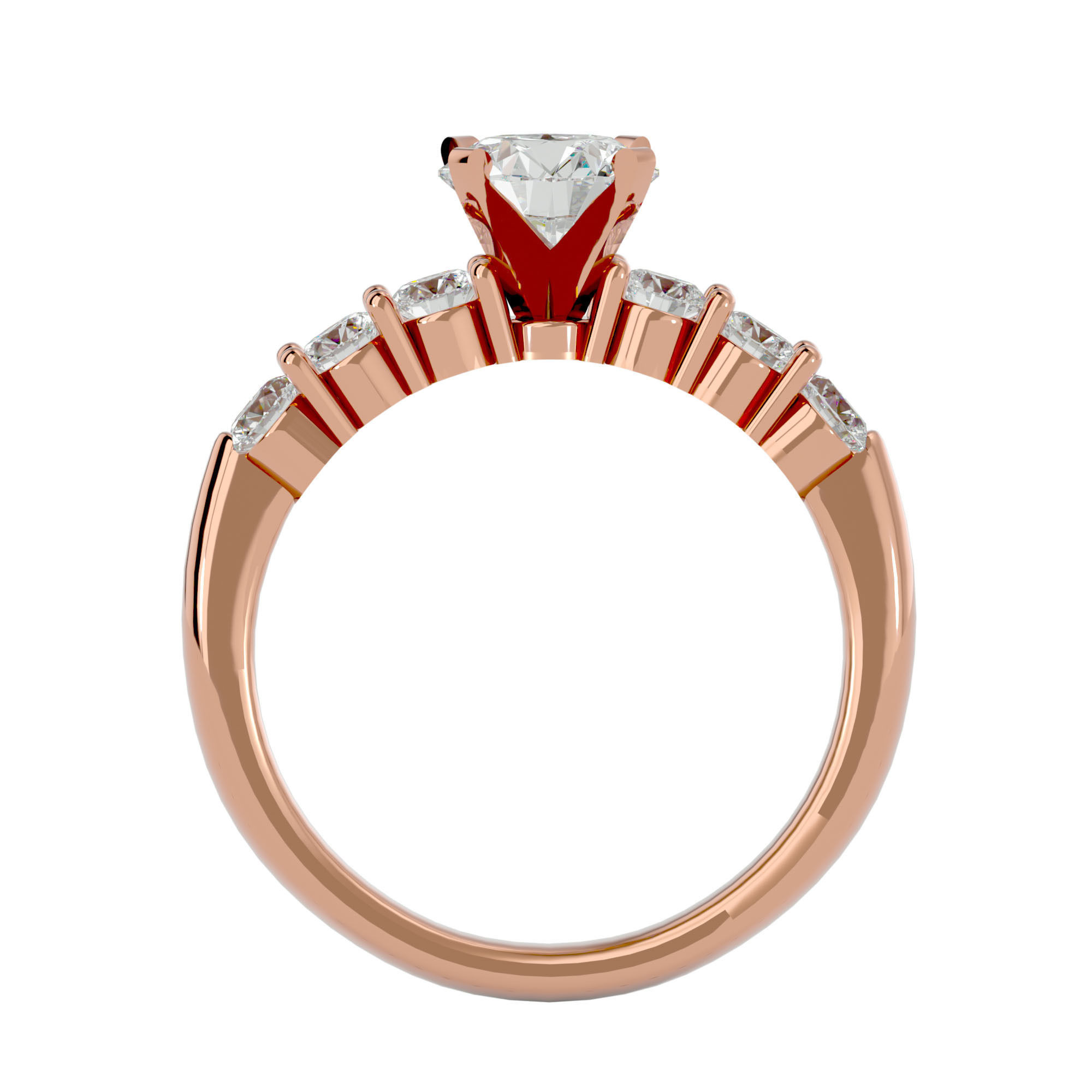 Solitaire wedding engagement ring with 360 view animation 3D print model_6